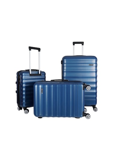 Vegmann Delphin Mavi 3 Lü Valiz Seti Mavi