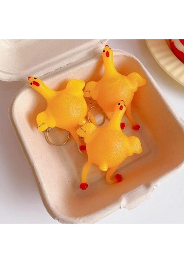 Ollevra Yumurtlayan Eğlenceli Tavuk Anahtarlık