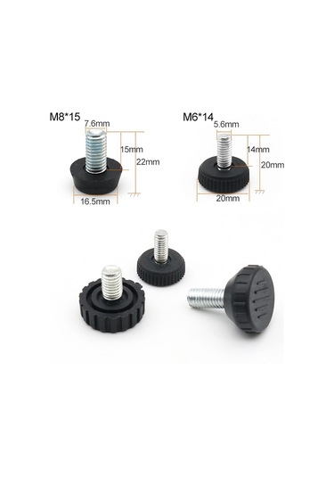 100 Adet Ayarlanabilir Ayak Pedi Mobilya Vida Destek Saplaması, M6x14 Diğer