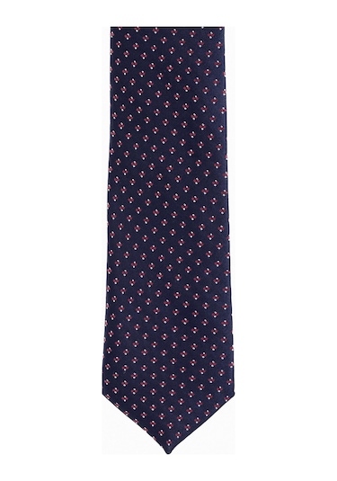 Süvari Lacivert Baskılı Kravat-33599 Lacivert