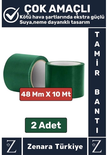 Ultra Güçlü Suya Neme Dayanıklı Çok Amaçlı Onarım Tamir İzolasyon Bantı Yeşil 48 Mmx10 Mt 2 Adet