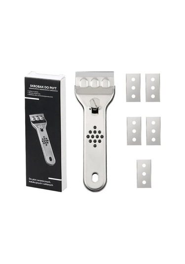 Youmex Stainless Steel Multifunctional Cleaning Scraper: Kitchen Tile, Stovetop, Glass Stain Remover With 5 Blades Diğer
