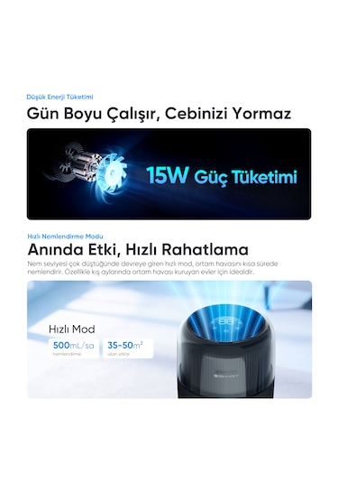 Şımart Akıllı Hava Nemlendirici Wi-fi Kontrollü 5lt Su Hazneli