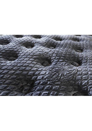 Mu&bah Gri Ultra Ortopedik Hilal Pedli Paket Yaylı Tavşan Tüyü Kumaş Yatak 90x190