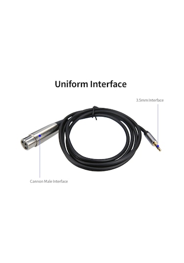 Yaozixa 1.5m Siyah 3.5mm Erkekden Xlr Dişiye Ses Kablosu - Gitar, Telefon, Ses Kartı Ve Mikser Bağlantısı İçin Altın Kaplı