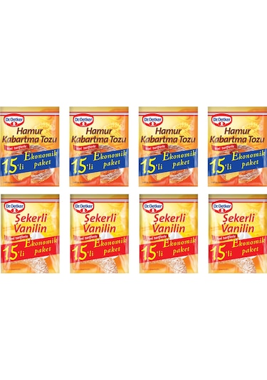 Dr. Oetker Kabartma Tozu 4 x 15'li + Vanilya 4 x 15'li