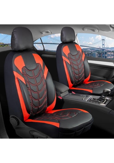 Opel Astra J Hb Lüx Deri Oto Koltuk Kılıfı Ön Arka Takım Classy Serisi Siyah Kırmızı