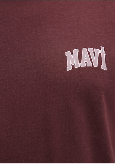 Mavi - Mavi Logo Baskılı Bordo Tişört 0611714-70396 Bordo