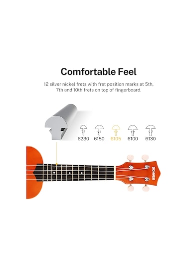 Donner Dus-10m Soprano Ukulele Seti Maun