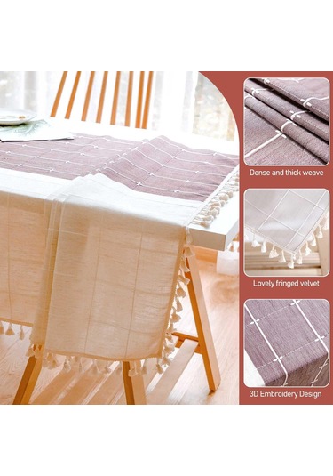 Ximistore9 Bohem Tarzı Mor Kare Mutfak Masa Örtüsü, Su Geçirmez Ve Kırışmaz, 55 X 55 İnç Mor