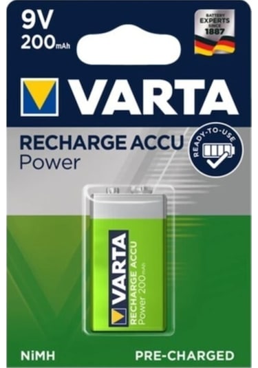 Varta Recharge Accu Power 9V 200 Mah Şarjlı Kare Pil