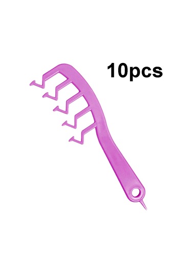Sones 10 Adet Z Şeklinde Saç Tarağı Taşınabilir Saç Şekillendirme Aleti Mor