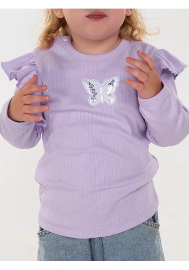 Lantana Lila Renginde Kanatlı Süslü Kazak 156341316 Leylak