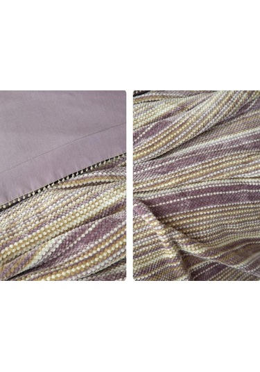 Ap Çift Kişilik Lizbon Lila Yatak Örtülü Nevresimli Set Lila