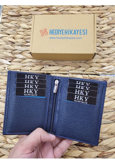 Hky Lüks Erkek Deri İsme Özel Memur Cüzdanı Lacivert
