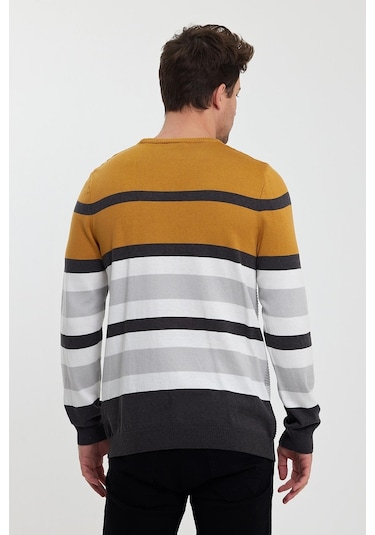 Alexandergardı Bisiklet Yaka Renk Bloklu Erkek Kazak E23-6710 001