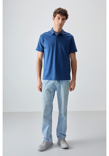 Tommy Life Parlament Pamuklu Kalın Yumuşak Dokulu Polo Yaka Oversize Fit Basic Erkek T- Shirt - 88381 Parlament