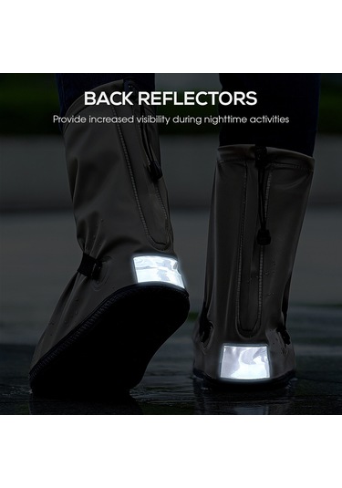 Yuntech01 Siyah Pvc Lastik Su Geçirmez Kaymaz Yağmur Ayakkabı Koruması, Orta Boy, L 37-38 Eu Numara Siyah