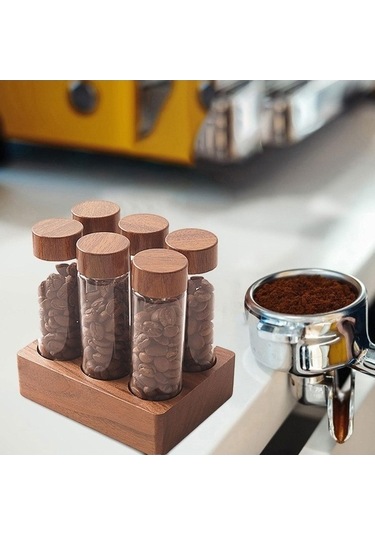 Tongxida Türk Kahve Çekirdeği Depolama Tüpü, Mutfak Dekorasyonu, Ahşap Raf, Ev Dekoru Çok Renkli Çok Renkli