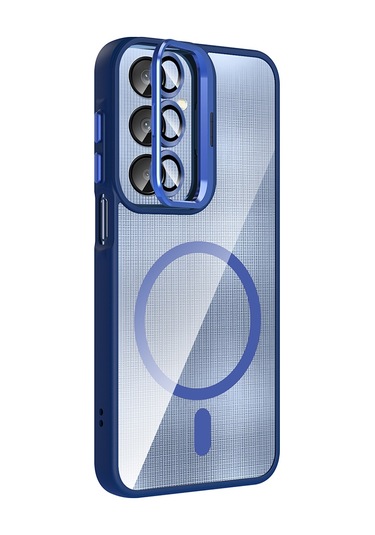 Galaxy Uyumlu A16 Kılıf Standlı + Kamera Lens Koruma Setli M-safe Şarj Özellikli Mkst Etro Desert Titanyum Desert Titanyum