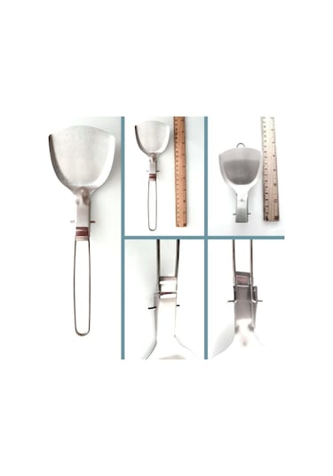 Omeniv Katlanır Çelik Barbekü Ocak Spatula Outdoor Kamp Karavan Çok Renkli