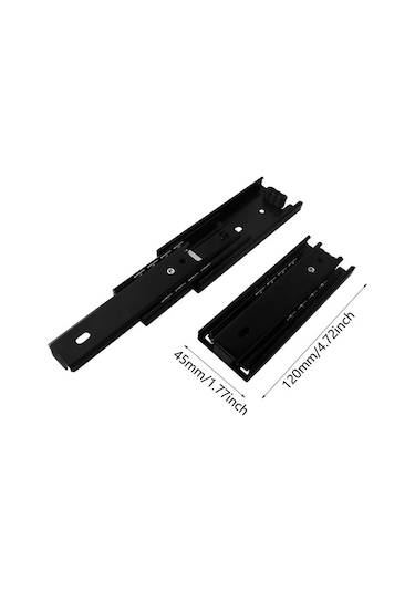 Trendooze Homyl Dolap Çekmece Rayları Mobilya Uzunluk 5-inç Siyah Takım İçi