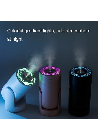 L09 Usb Takılabilir Döner Renkli Gece Lambası Nemlendirici Pembe