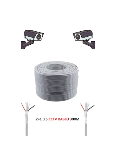 Fury 2+1 0.50mm Cctv Kablo Güvenlik Kamera Kablo 300m Metre