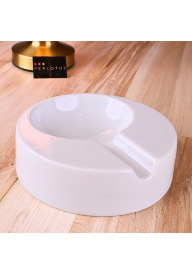 Perlotus Porselen Şeffaf Sırlı Puro Küllüğü Sert Porselen 13 Cm