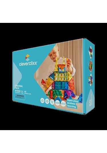 Cleverclixx Original Başlangıç Seti Manyetik Bloklar, Intense 60 Parça
