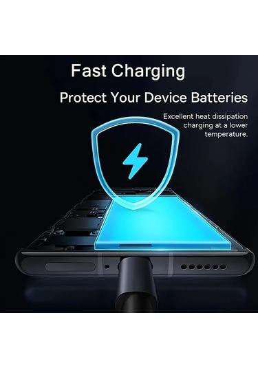 Elmpaly 120w Süper Hızlı Şarj Yaylı Kablo Usb-a Type-c 2m Siyah