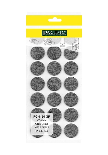 Pacıfıc Gri Yapışkanlı Keçe Ø 30mm