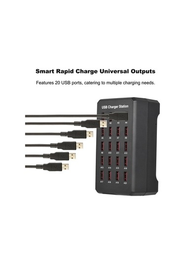 Fortunelane 20 Portlu Usb Şarj Cihazı 100w Hızlı Çoklu Cihaz Şarj Edici Avrupa Standartı 5v 2.4a