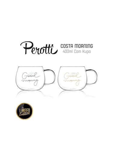 Perotti Good Morning 400 Ml 2'Li Cam Kupa Magnolya Bardağı