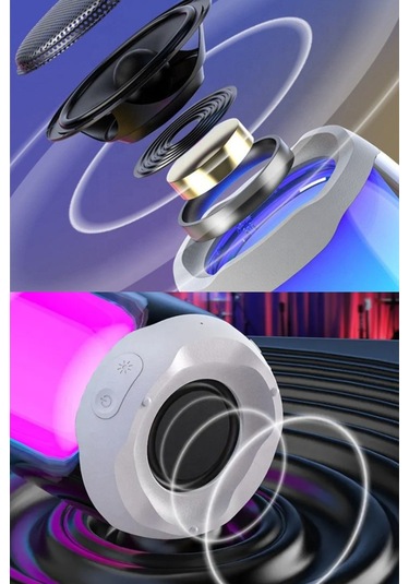 MN6 Pluse 4 Mini Ses Bombası 360° Işıklandırma Bluetooth Hoparlör