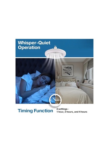 Xuweiwei Beyaz E27 Uzaktan Kumandalı Led Akıllı Tavan Vantilatör Lambası 3 Hız 3 Renk Sıcaklık 17 Mod E26 E27