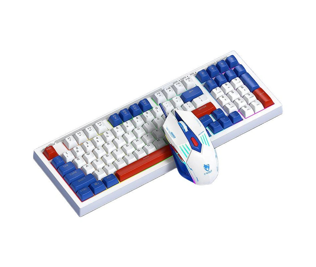 Sones T-wolf Tf610 Usb-c/type-c Kablolu 98 Tuşlu Klavye Ve Fare Kombinasyonu Çift Tonlu Tuş Başlıklı Oyun Seti