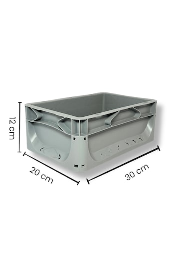 Alpbx 1.kalite Gri Plastik Kutu & Kasa 30x20x12 Cm - 5 Litre
