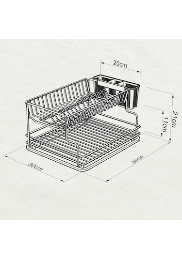 Teknotel Kb005 İki Katlı Tabaklık Bulaşıklık Beyaz