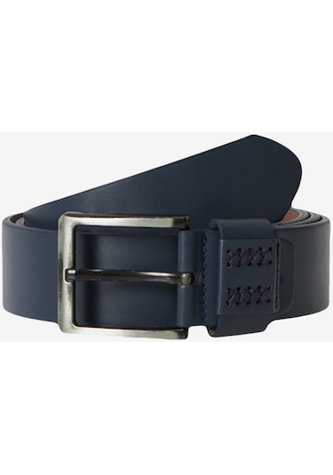 AC&Co / Altınyıldız Classics Erkek Lacivert-kahverengi Özel Ahşap Kutulu 2'li Kot Kemeri Seti Damat Bohçası Lacivert - Kahverengi