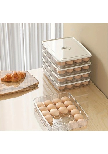 Willowhaven Süt Beyaz 24 Gözlü Buzdolabı Yumurta Saklama Kutusu Taze Tutan Gıda Sınıfı Süt Beyazı