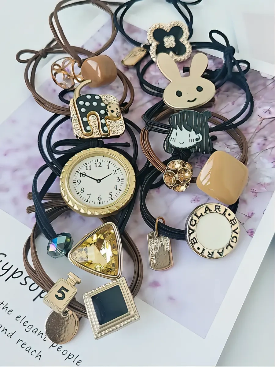 Mını Shop Msk Saç Lastikleri Seti Güzel 10 Adet 87682878 Kahve Rengi