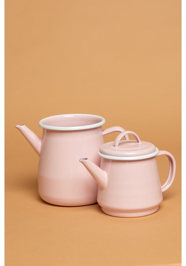 Rosa Di Verona Emaye Pembe Çaydanlık Takımı Ebutay Pembe