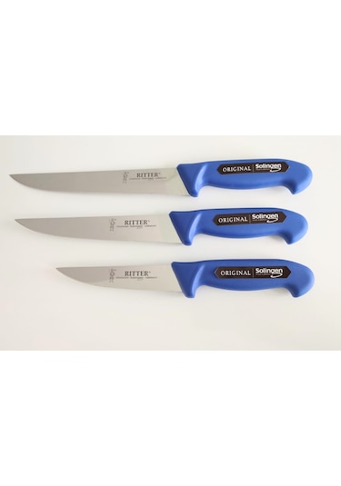 Solingen Kasap Bıçağı 3 Adet 21cm+18cm+13cm Sarı