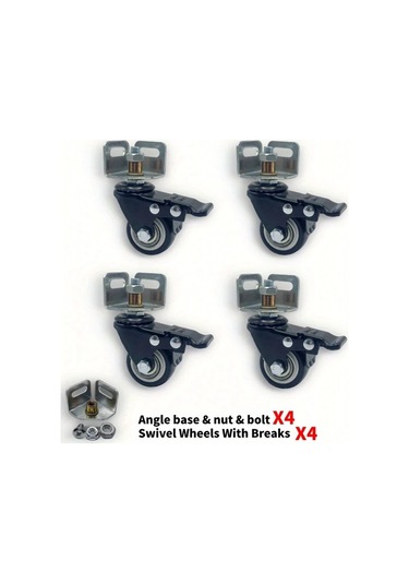 Dashanshop 4 Adet M8 Dişli Frenli Universal Açılı Çelik Dönerli Tekerlek