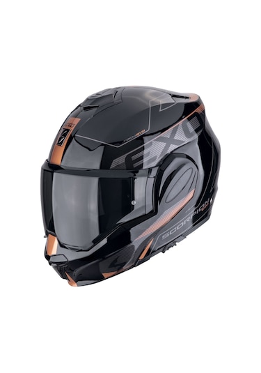 Scorpion Exo-tech Evo Traveller Çene Açılabilir Motosiklet Kaskı Siyah Bakır Siyah