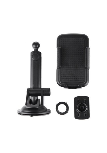Sones Vantuzlu Evrensel Dönebilen Ayar Araç Ön Camı Cep Telefonu Tutucusu Siyah