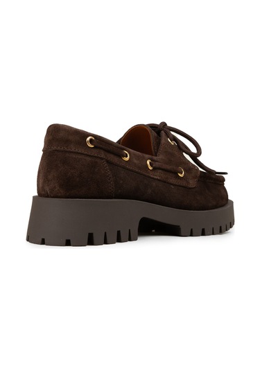 Deery Kadın Hakiki Süet Kahverengi Marin Loafer - 02036zkhvc01