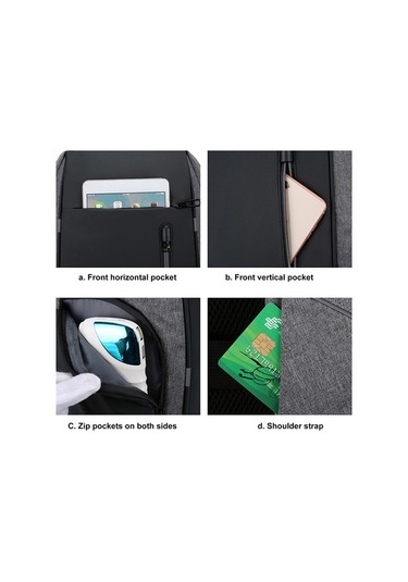 Didadodo 17 Usb Şarj Portlu Su Geçirmez Sırt Çantası - Büyük Kapasiteli Laptop Çantası Laptop Çantası