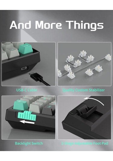 Magegee Sky98 99 Tuş Gasket Rgb Hot-swap Kablolu Siyah-gri Gaming Klavye